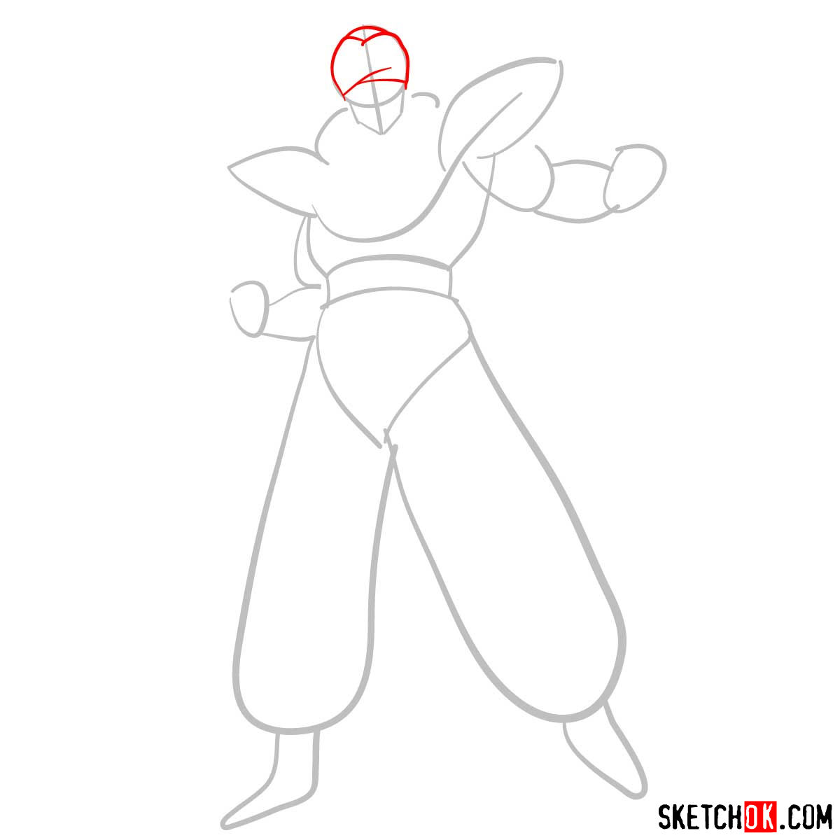 How to draw Piccolo | Dragon Ball anime - step 03