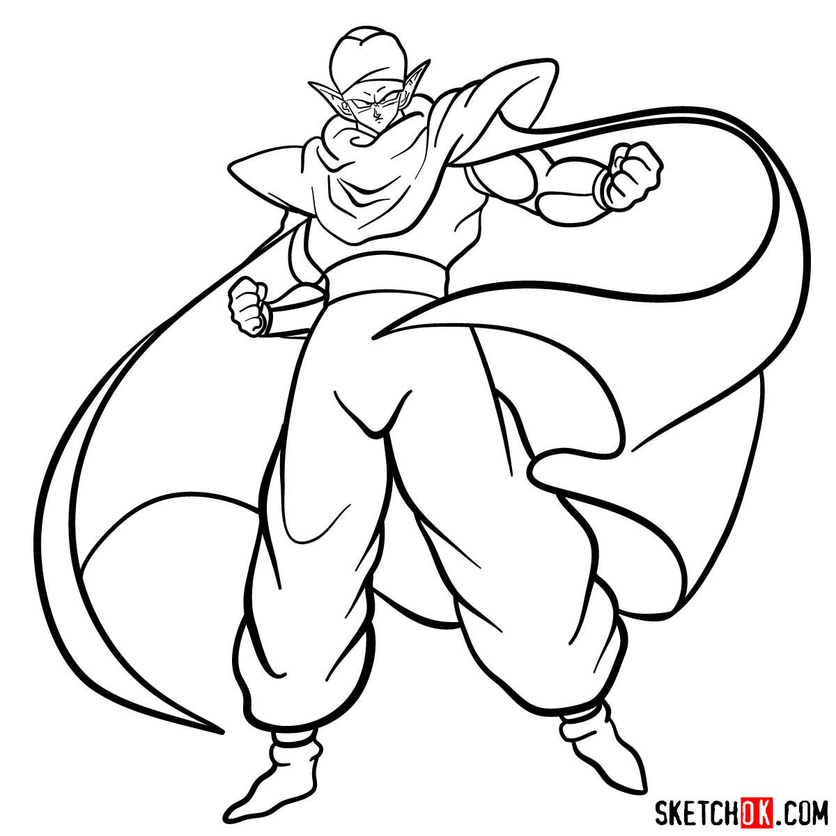 How to draw Piccolo | Dragon Ball anime - step 14