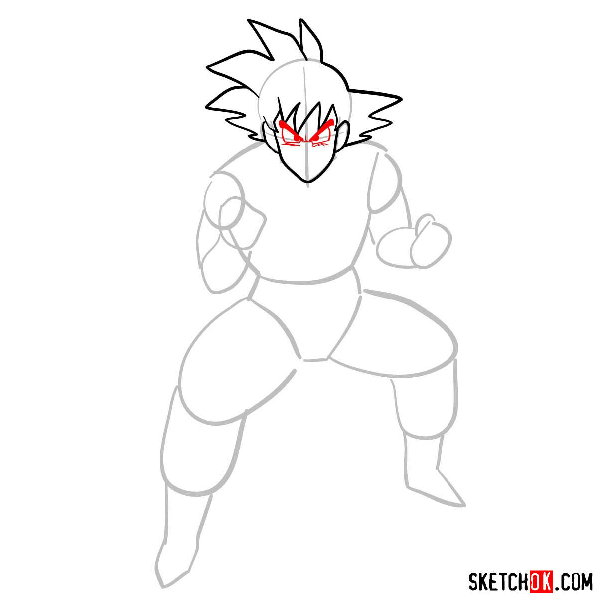 How to draw Goku | Dragon Ball anime - step 05