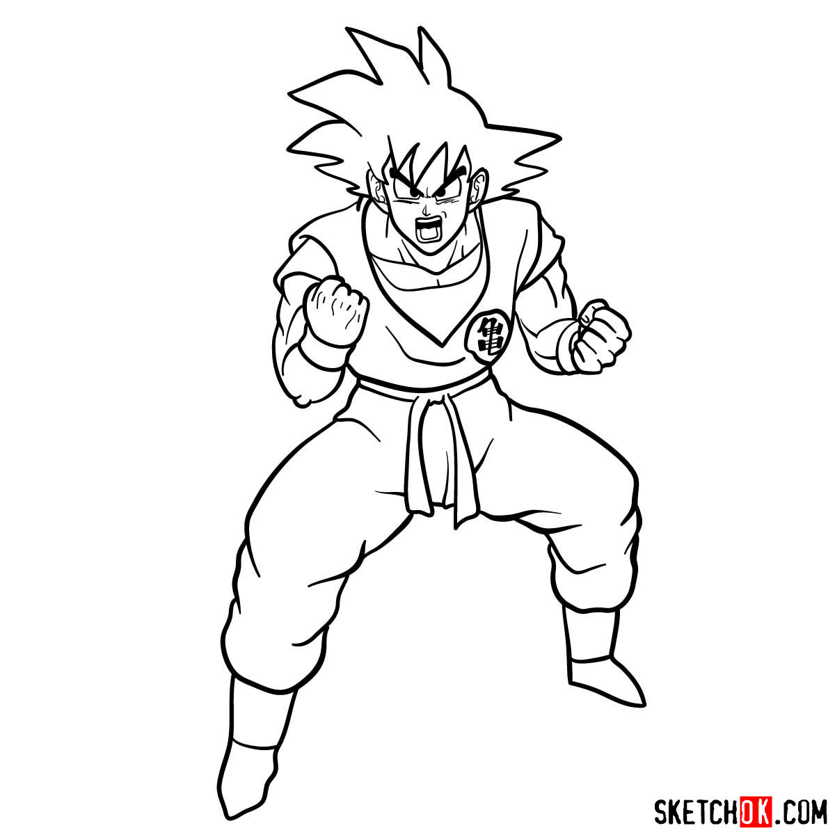 How to draw Goku | Dragon Ball anime - step 15
