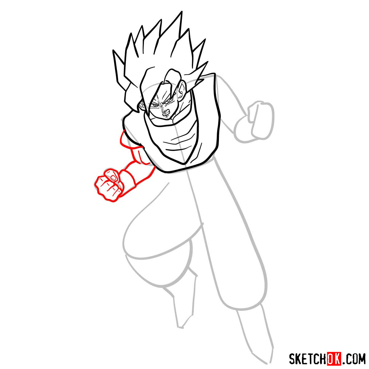 How to draw Gohan | Dragon Ball anime - step 08