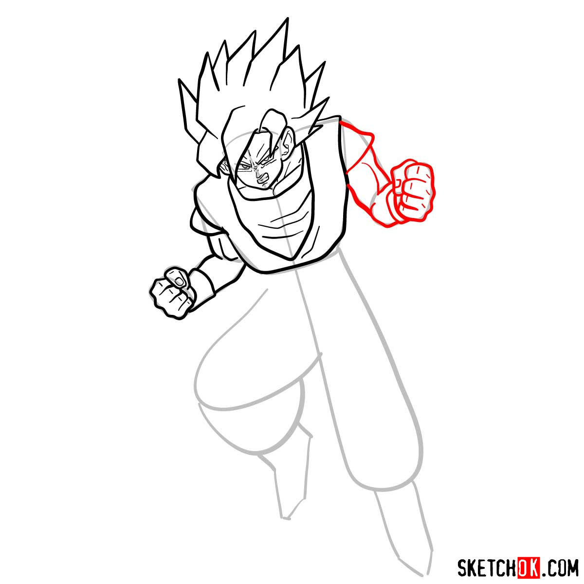 How to draw Gohan | Dragon Ball anime - step 09