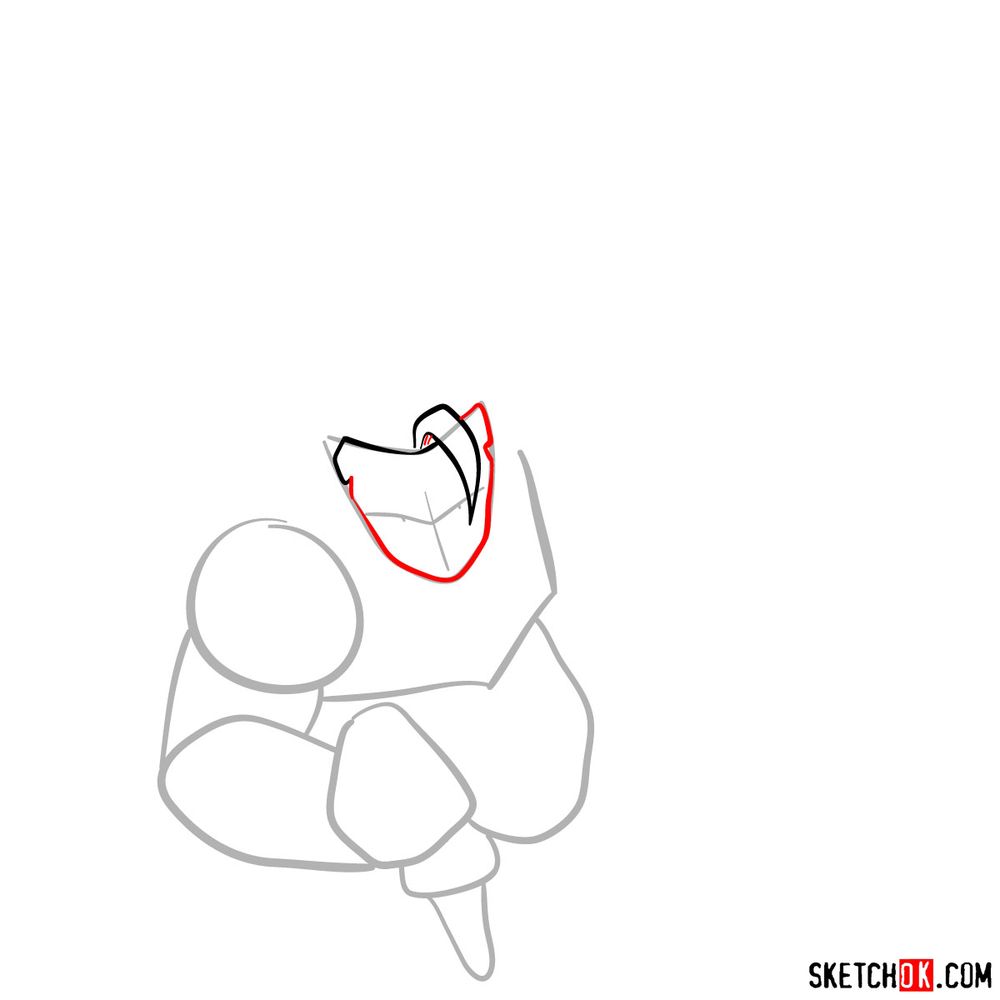 How to draw Super Saiyan 3 (Goku) - step 04