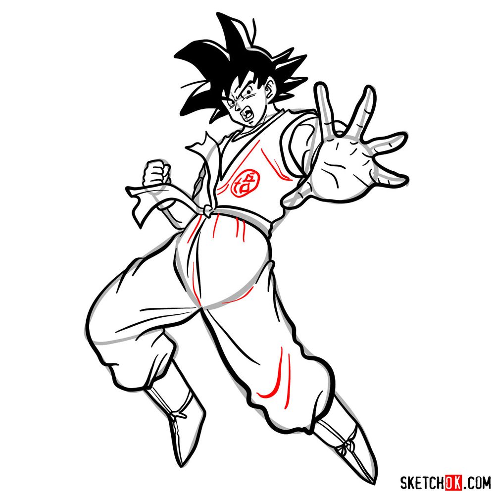 How to draw GOKU full body Dragon Ball step by step EASY  YouTube