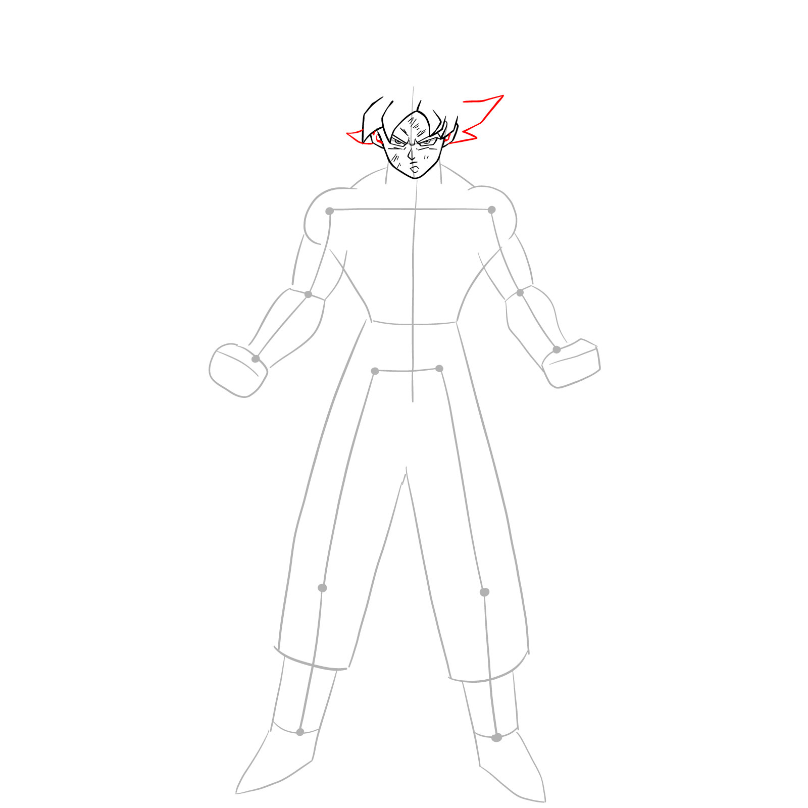 How to draw Goku in Mastered Ultra Instinct - step 12