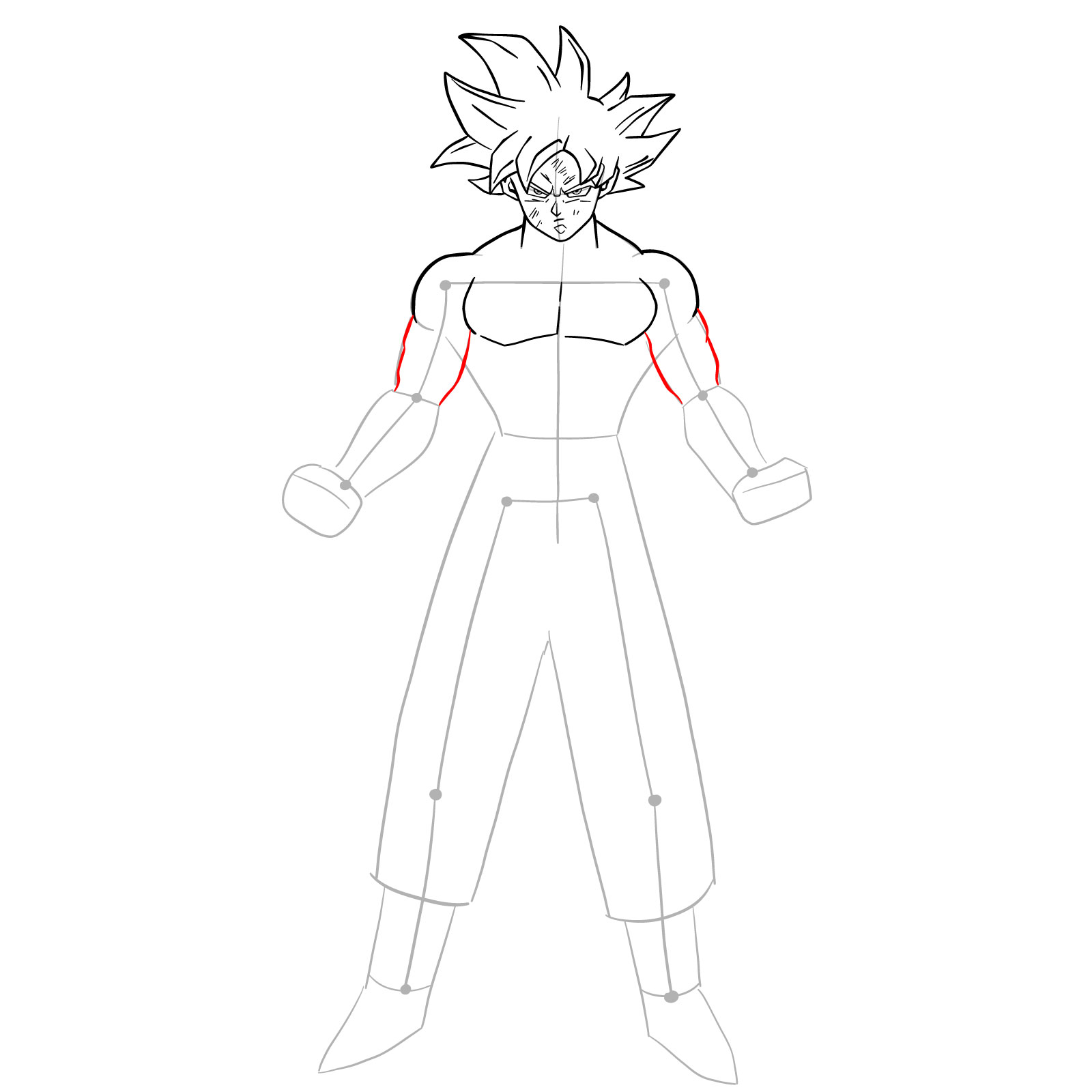 How to draw Goku in Mastered Ultra Instinct - step 18