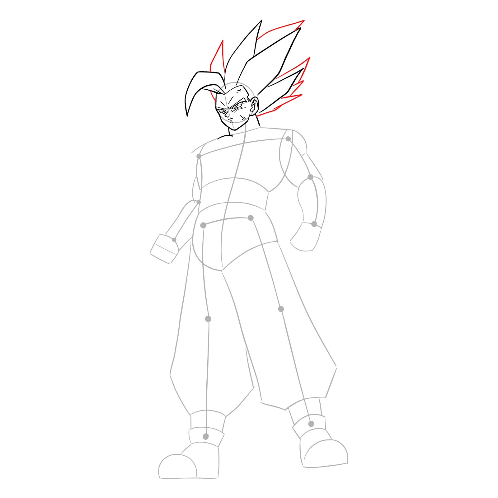 How to draw Gohan Beast from Dragon Ball - step 16