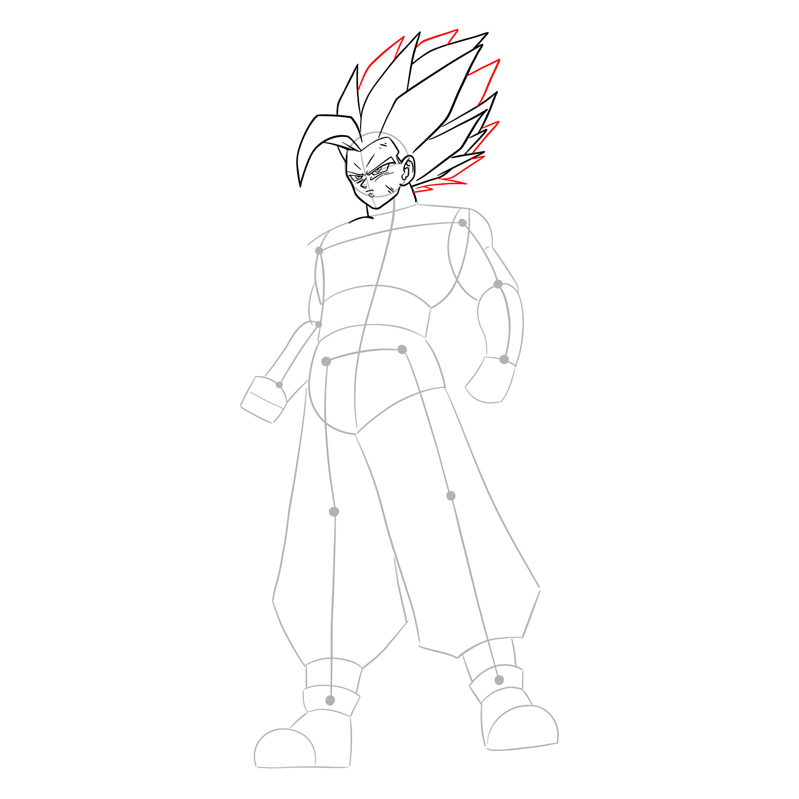 How to draw Gohan Beast from Dragon Ball - step 17