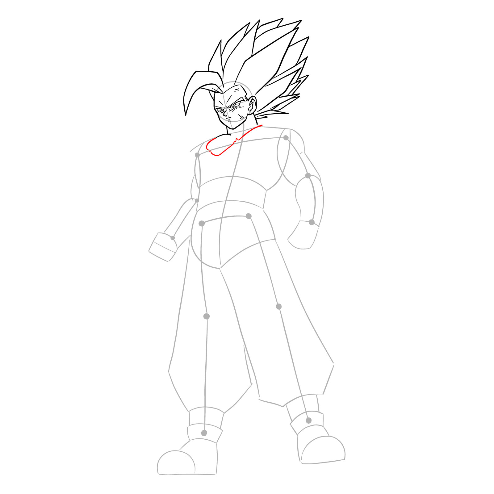 How to draw Gohan Beast from Dragon Ball - step 18