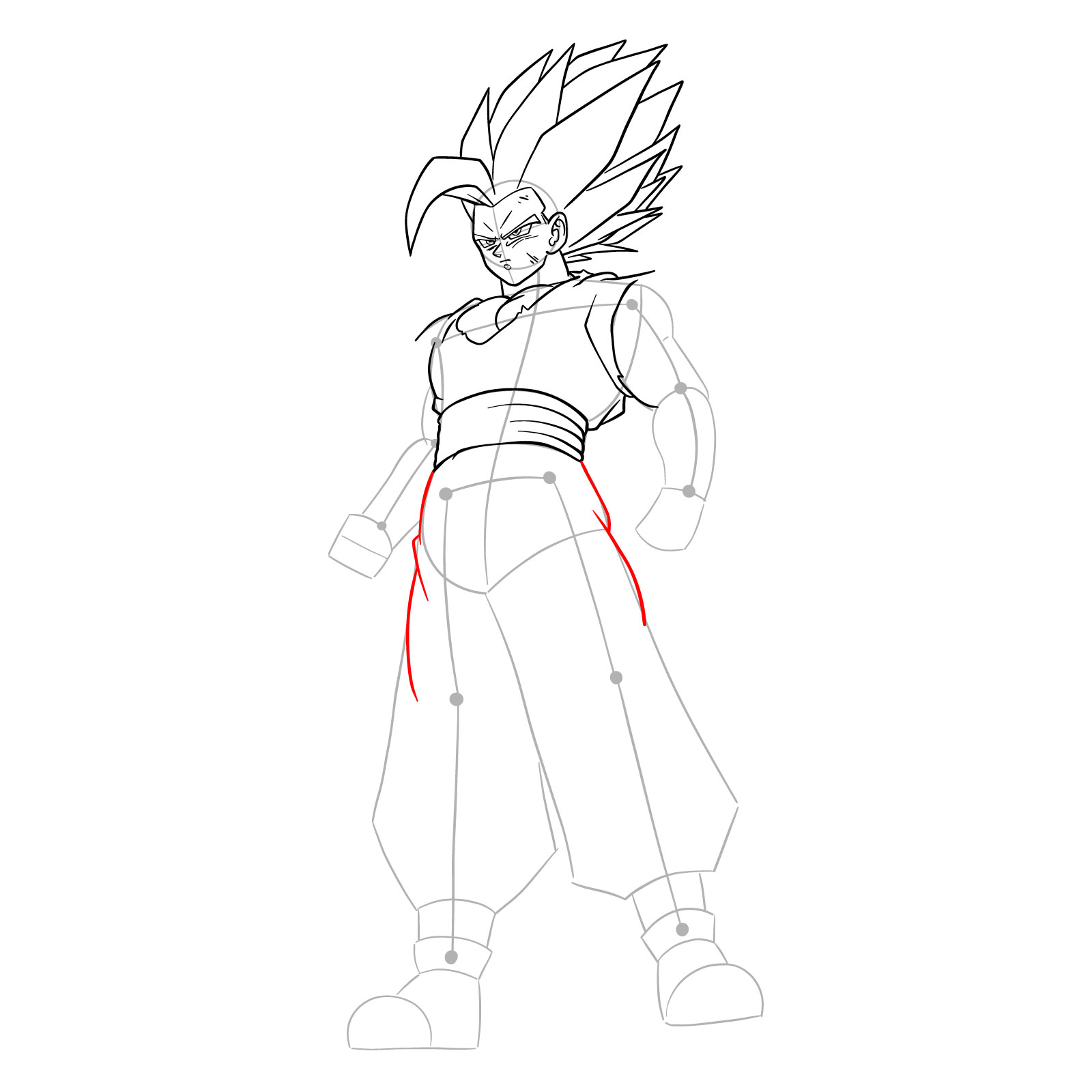 How to draw Gohan Beast from Dragon Ball - step 24