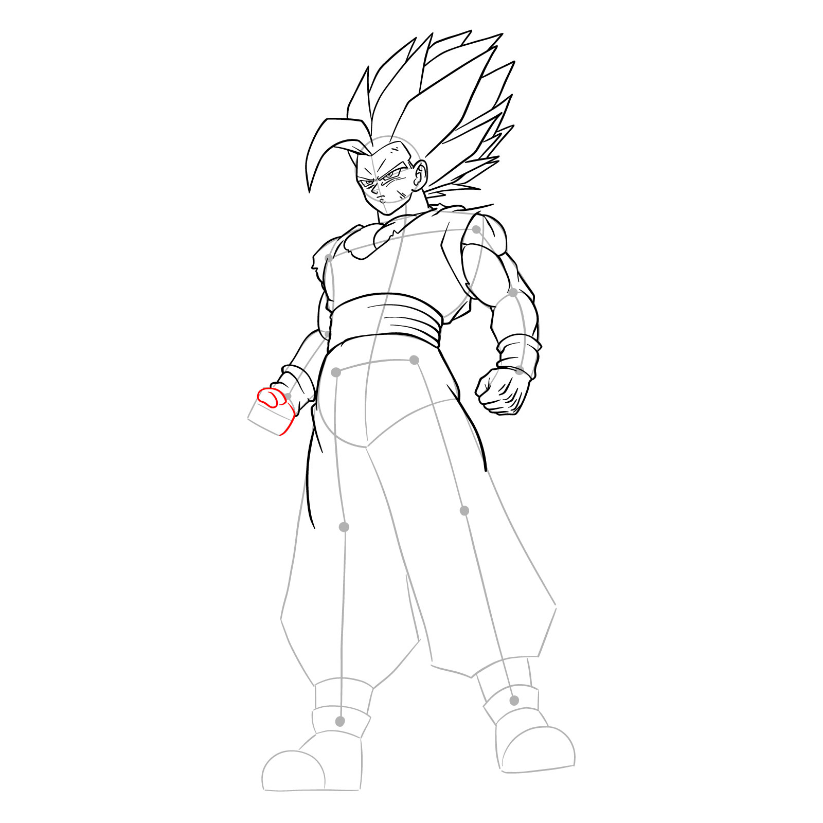 How to draw Gohan Beast from Dragon Ball - step 33