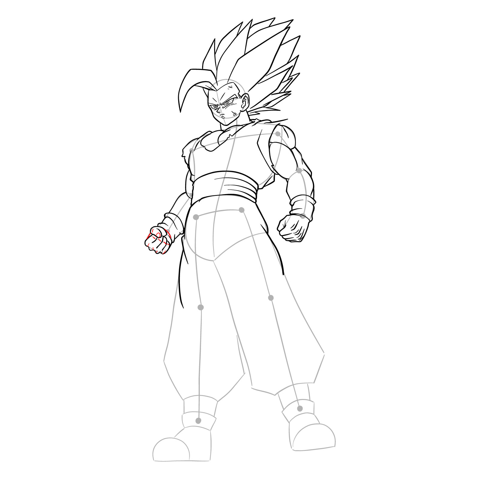 How to draw Gohan Beast from Dragon Ball - step 35