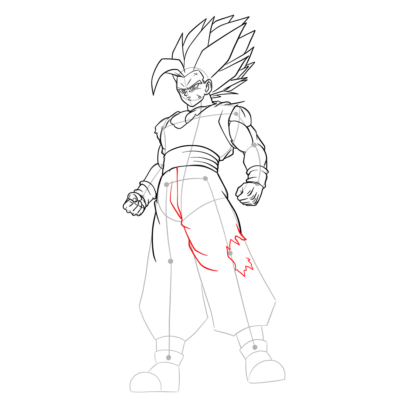 How to draw Gohan Beast from Dragon Ball - step 36
