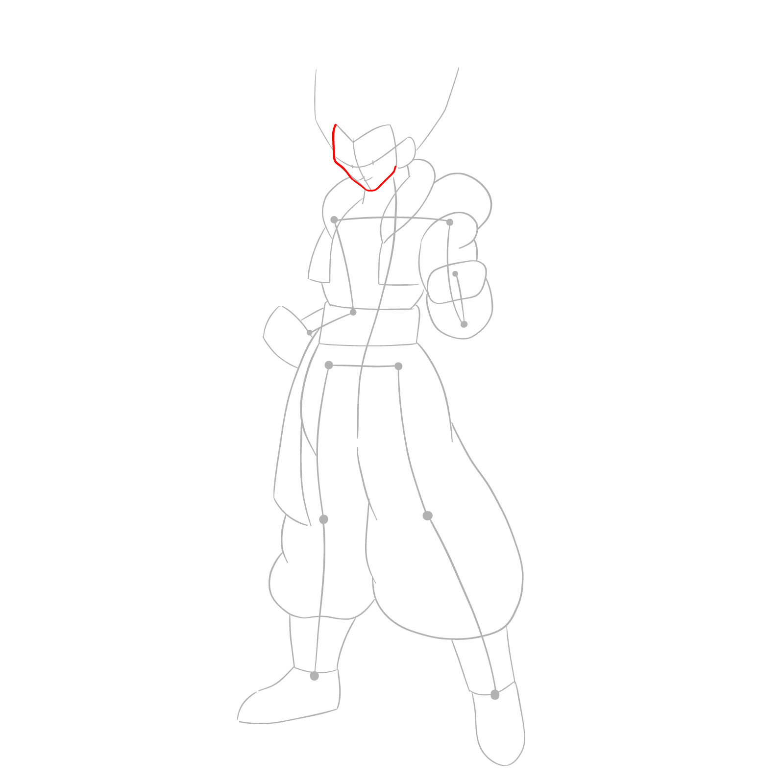 How to draw Gogeta in Base - step 04