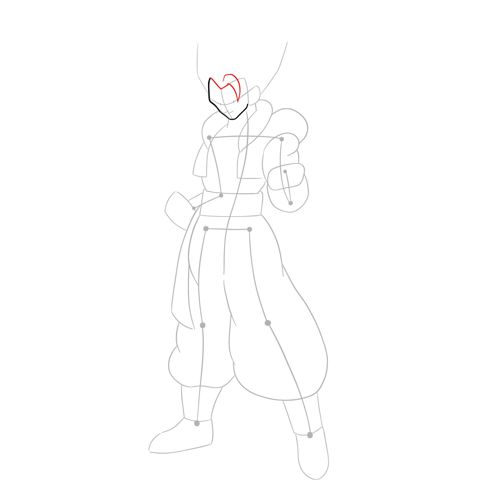 How to draw Gogeta in Base - step 05