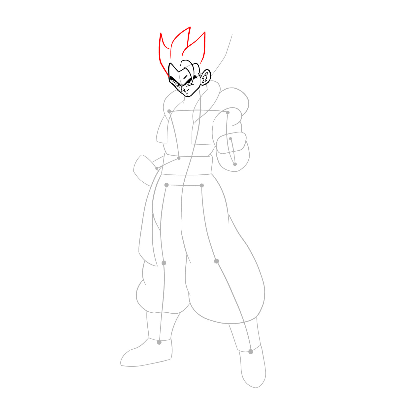 How to draw Gogeta in Base - step 11
