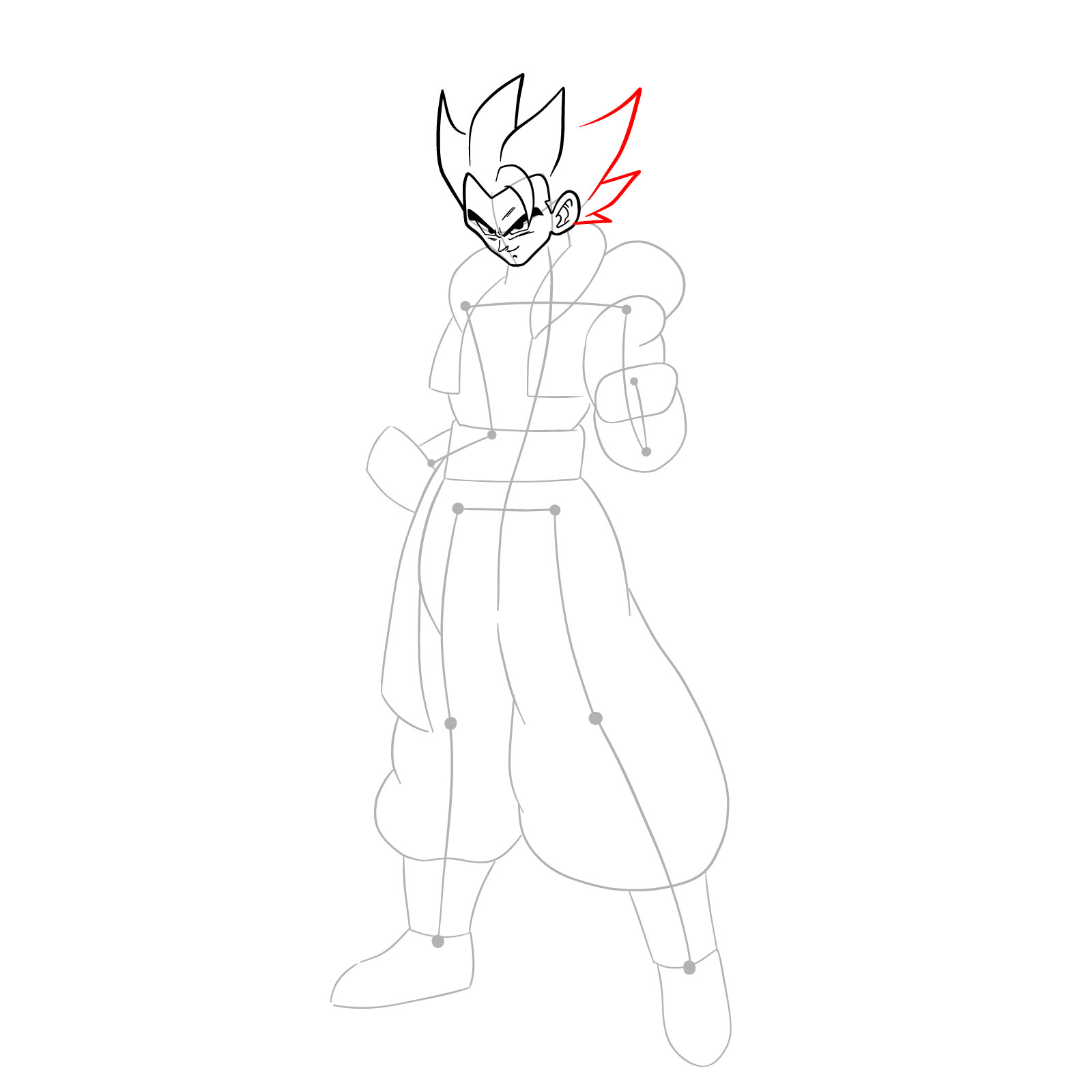 How to draw Gogeta in Base - step 12