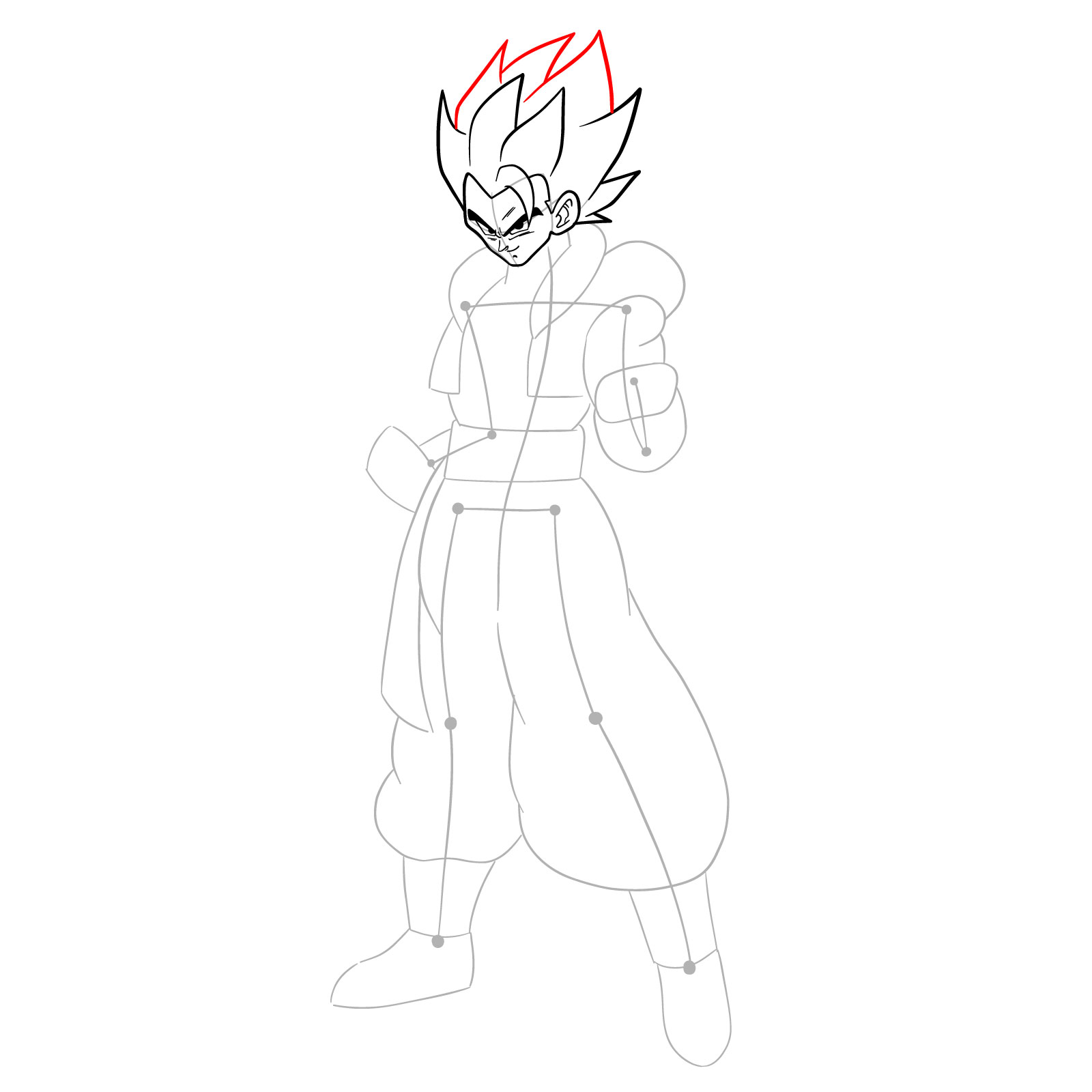 How to draw Gogeta in Base - step 13