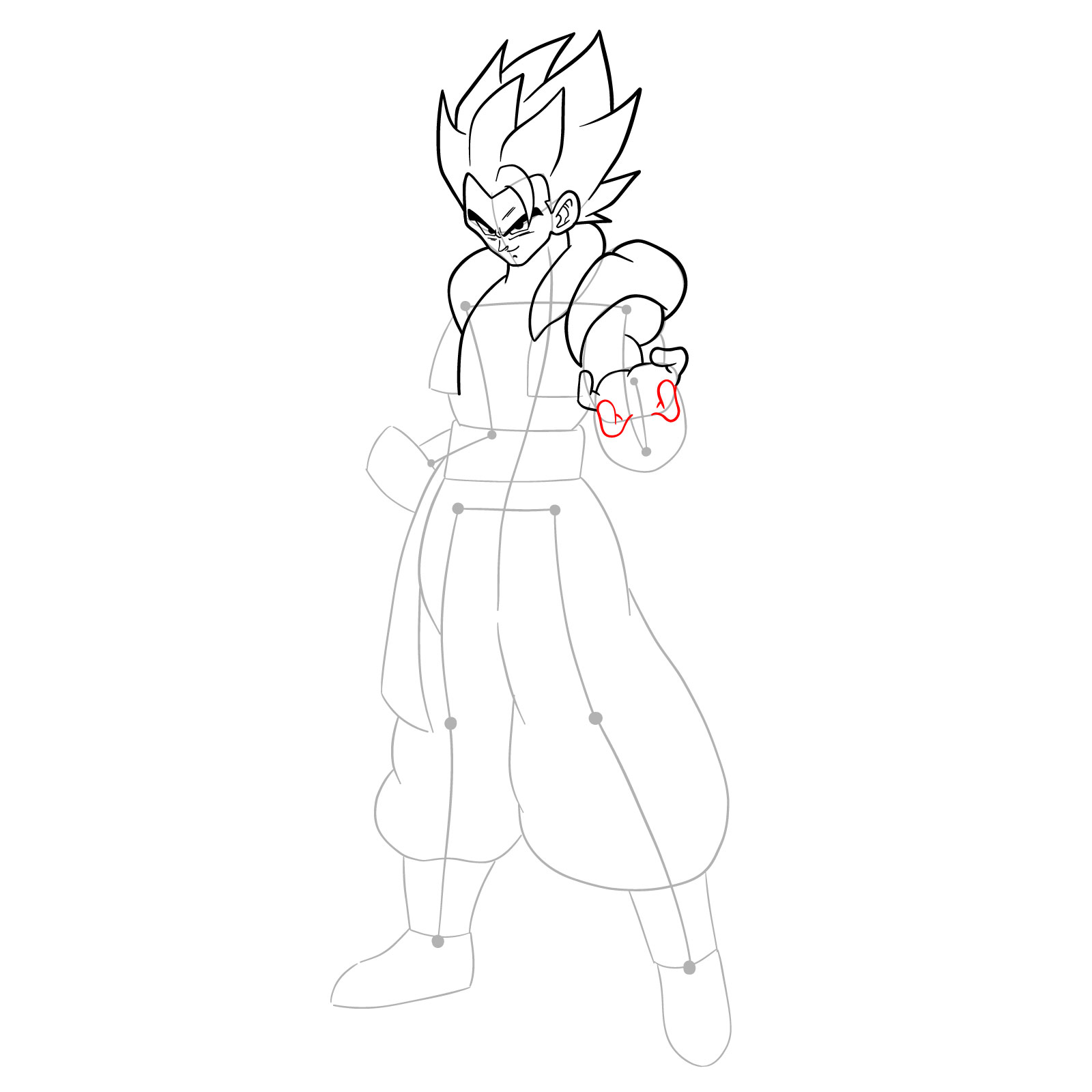 How to draw Gogeta in Base - step 18