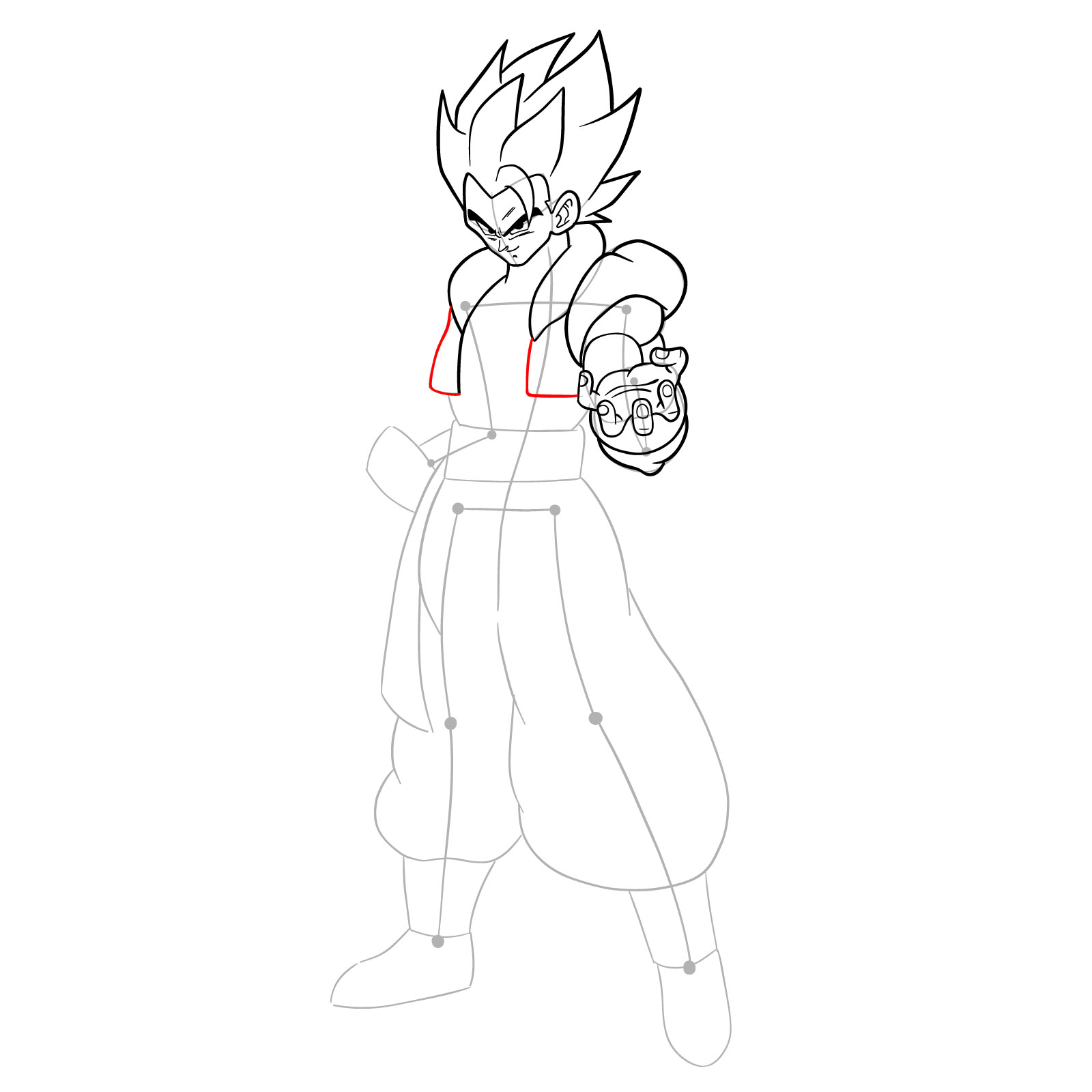 How to draw Gogeta in Base - step 22