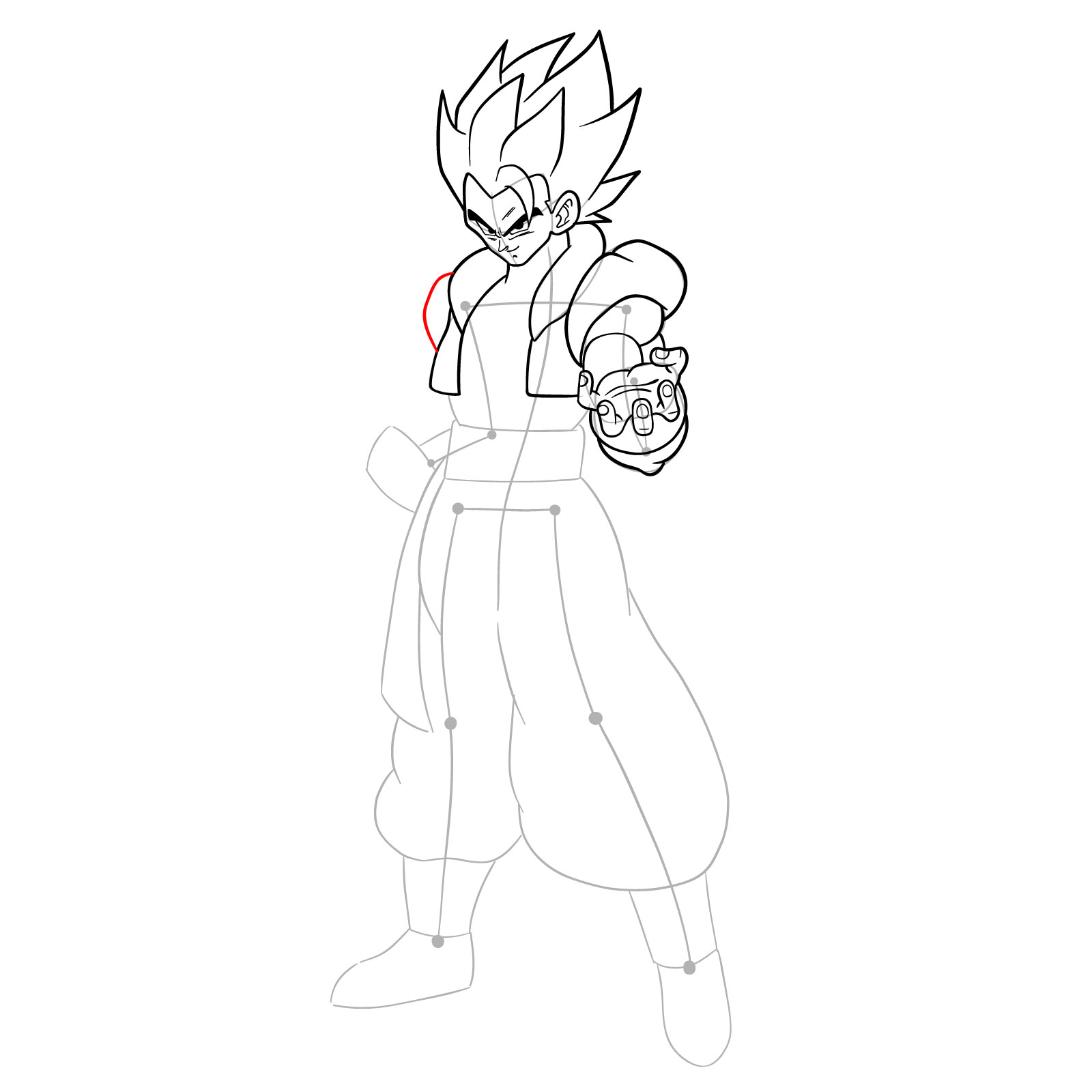 How to draw Gogeta in Base - step 23