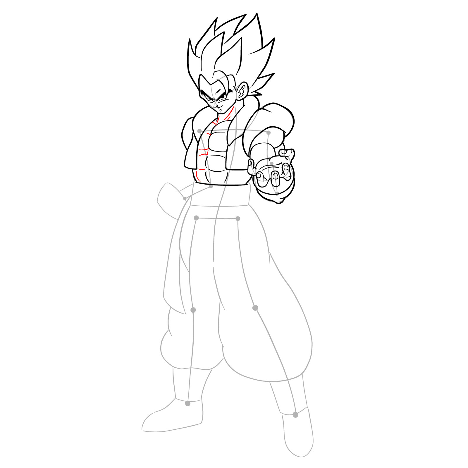 How to draw Gogeta in Base - step 26