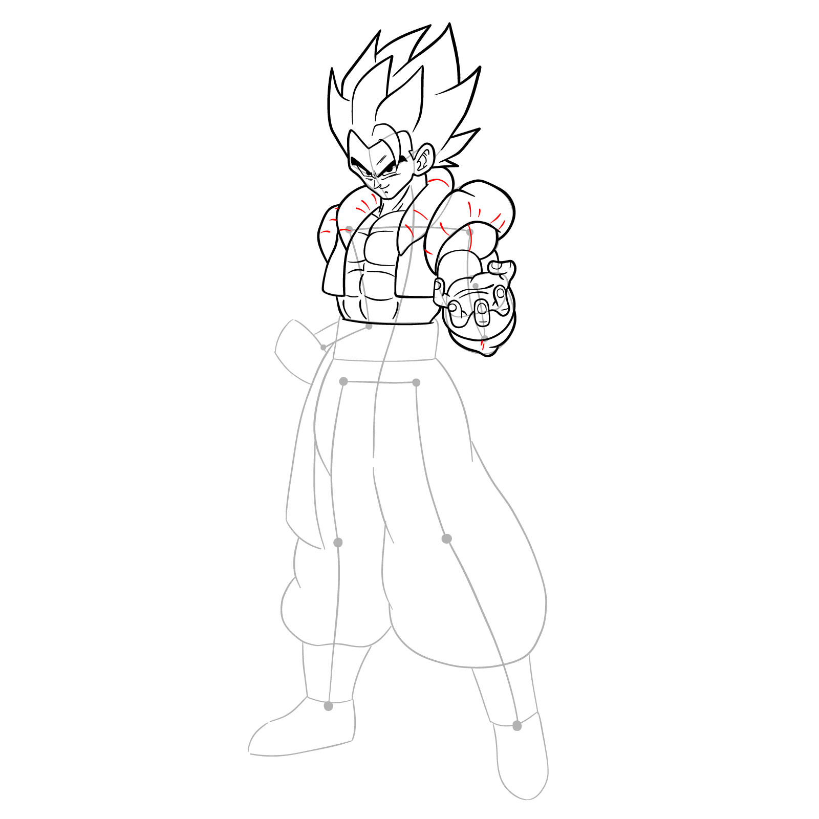 How to draw Gogeta in Base - step 27