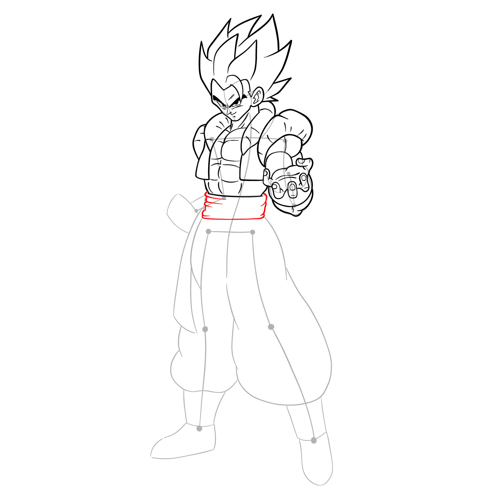 How to draw Gogeta in Base - step 28