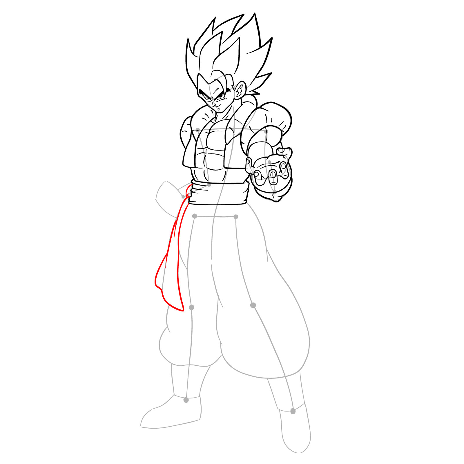 How to draw Gogeta in Base - step 29