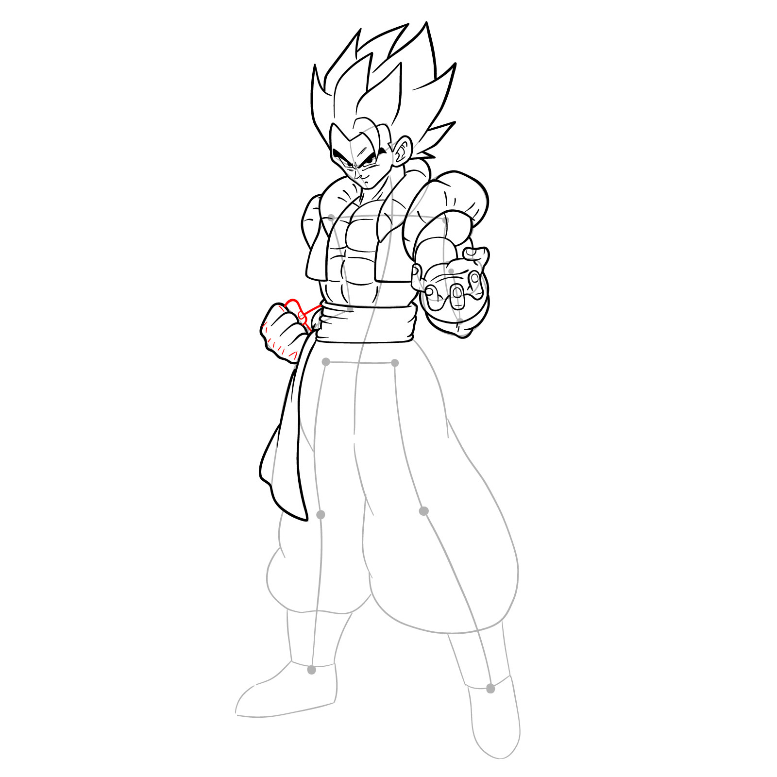 How to draw Gogeta in Base - step 31
