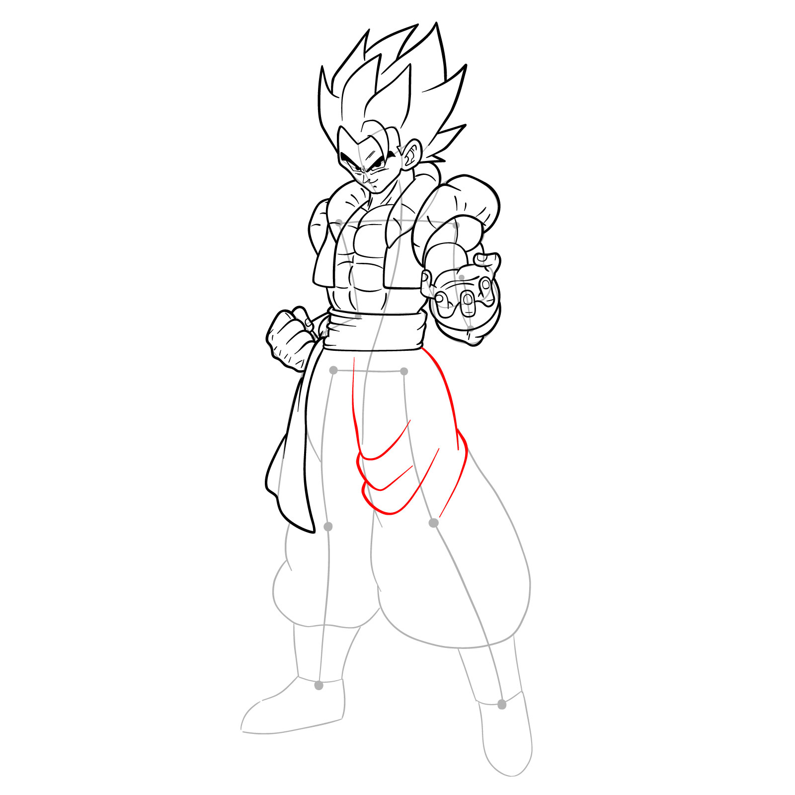 How to draw Gogeta in Base - step 32