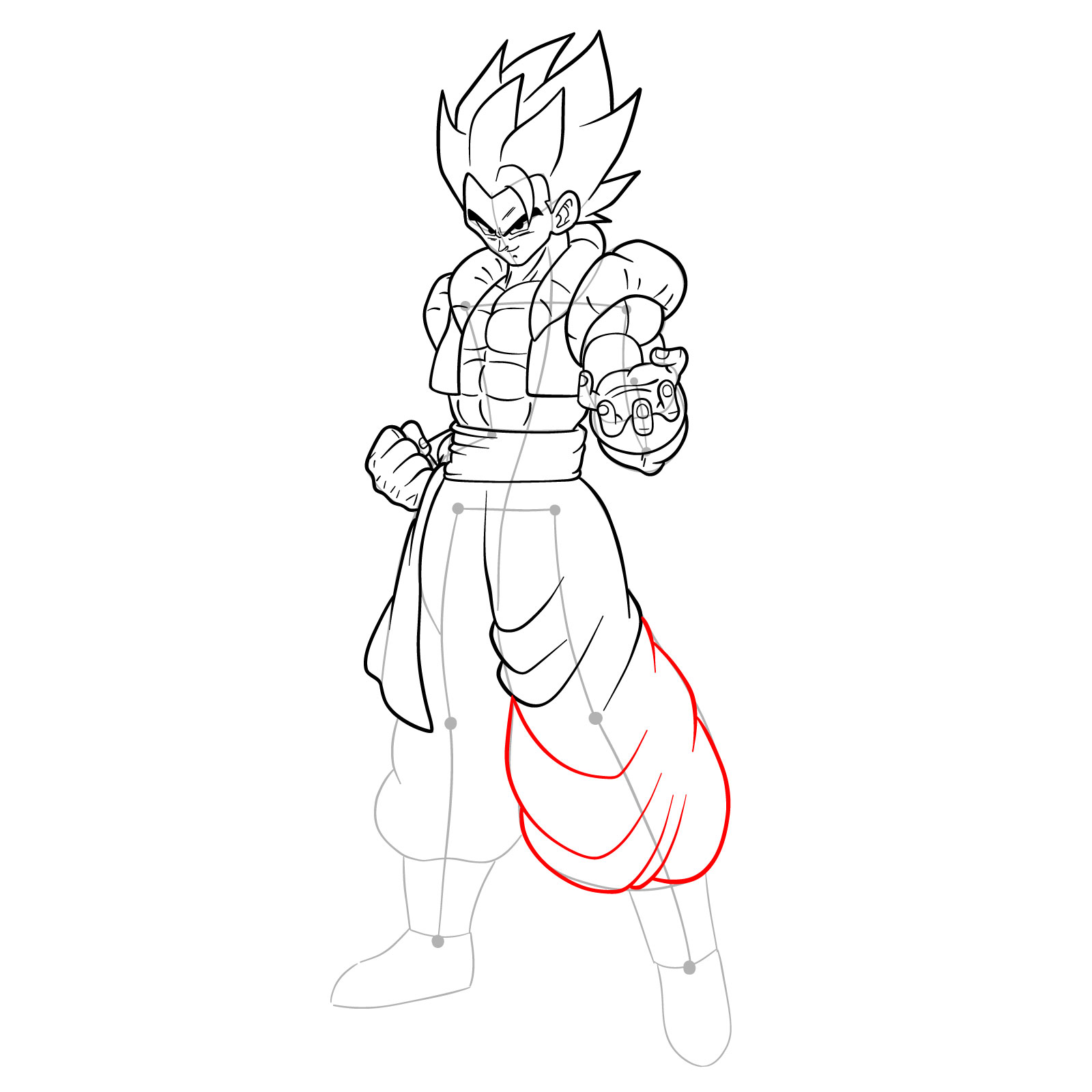 How to draw Gogeta in Base - step 33