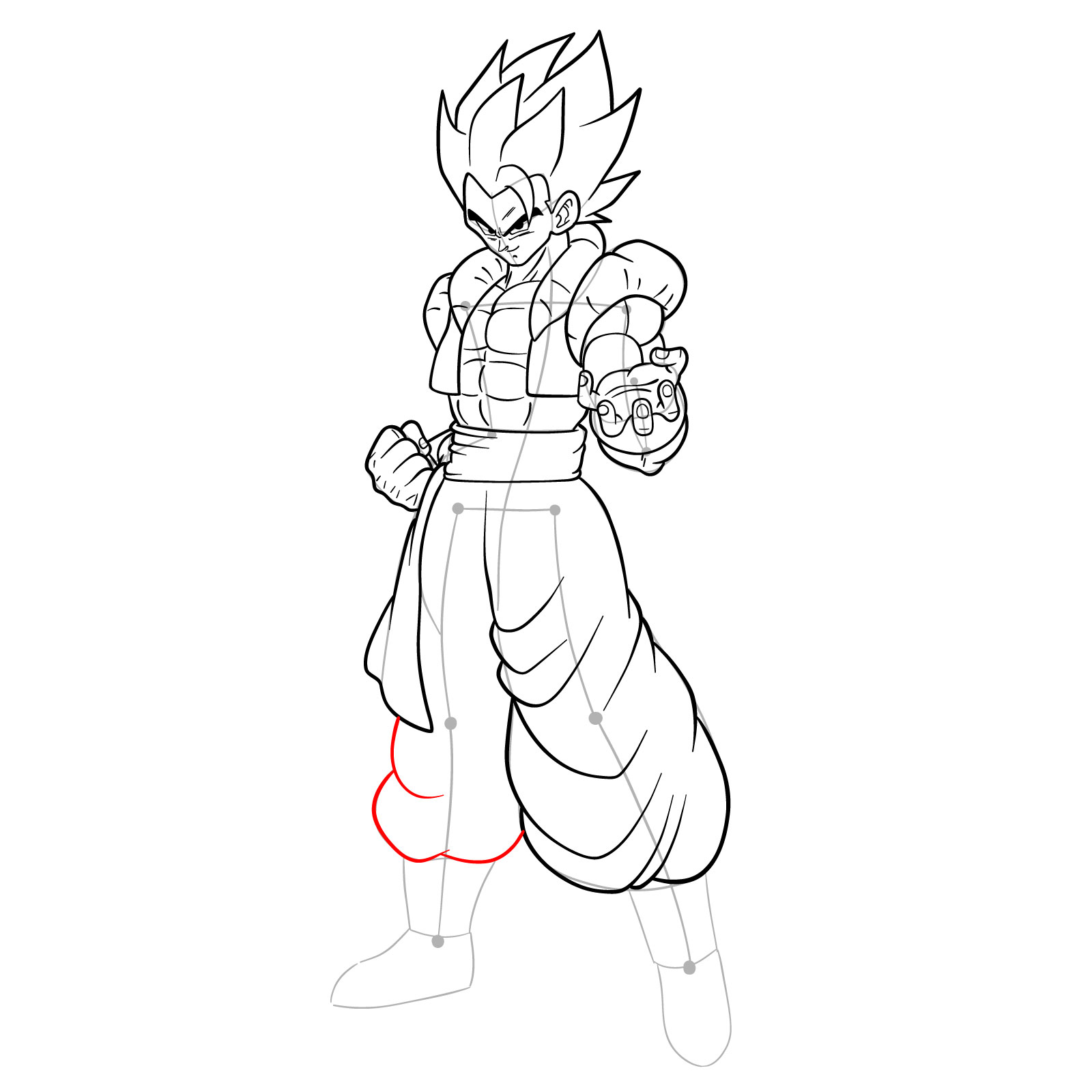 How to draw Gogeta in Base - step 34