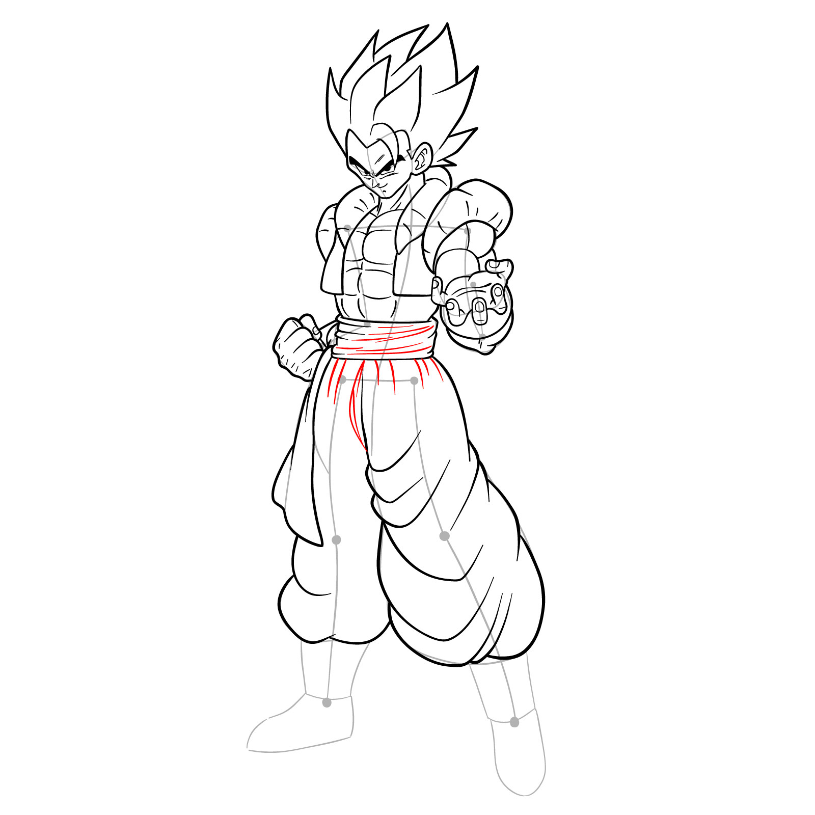 How to draw Gogeta in Base - step 35