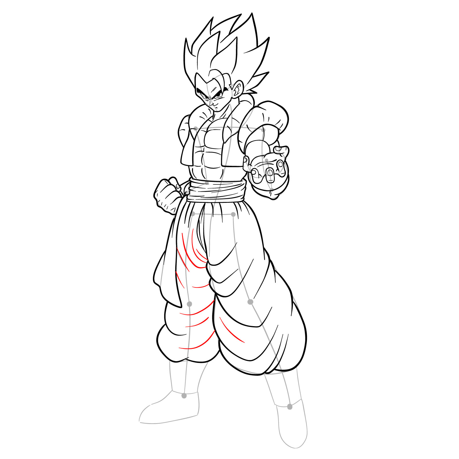 How to draw Gogeta in Base - step 36