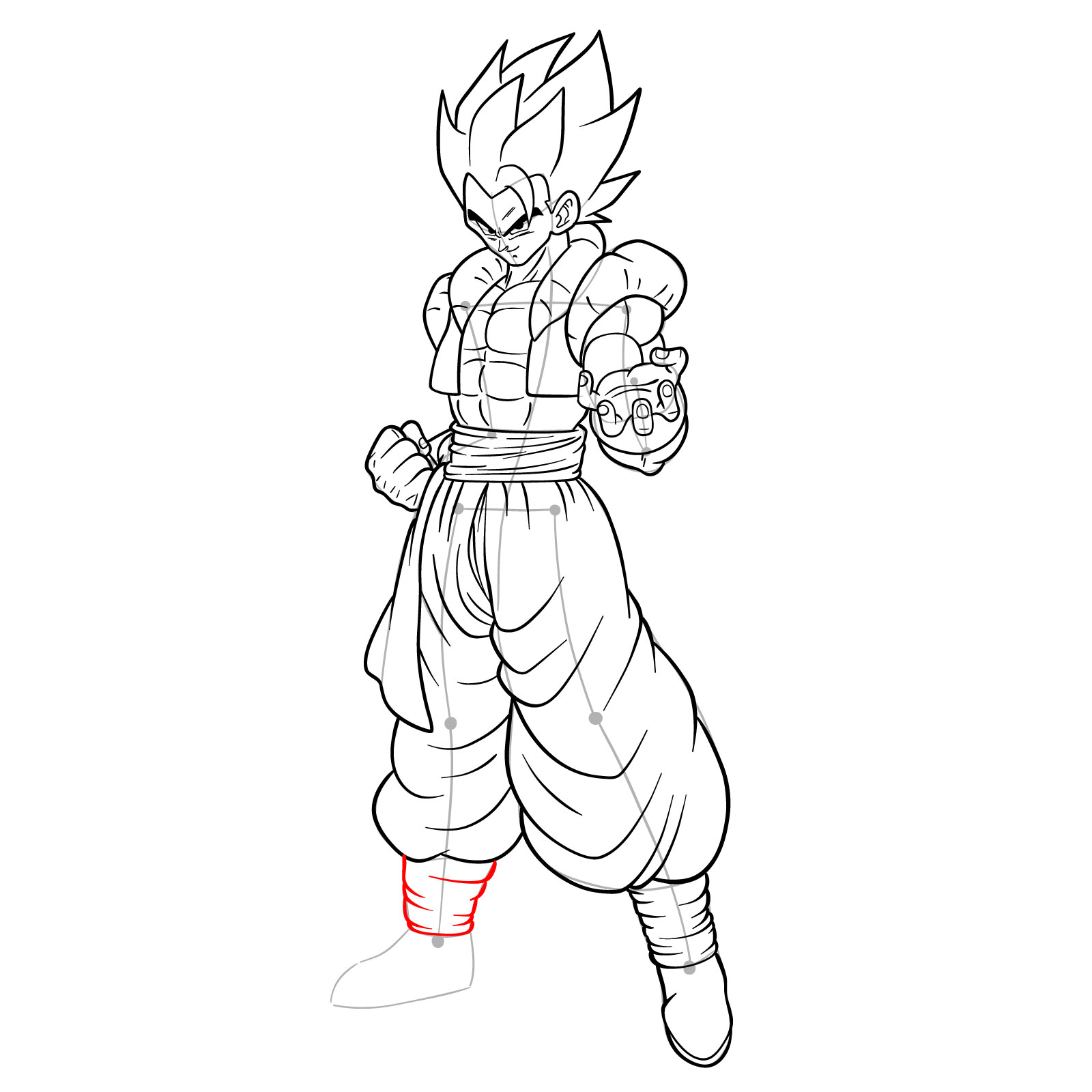 How to draw Gogeta in Base - step 39