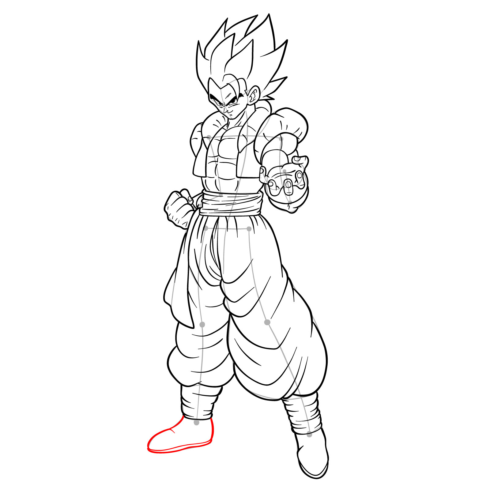 How to draw Gogeta in Base - step 40