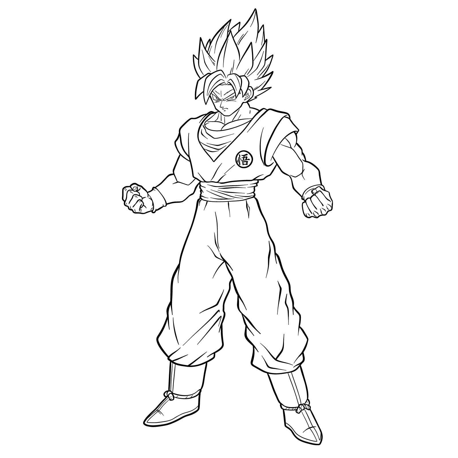 How to draw Goku in Super Saiyan form - final step