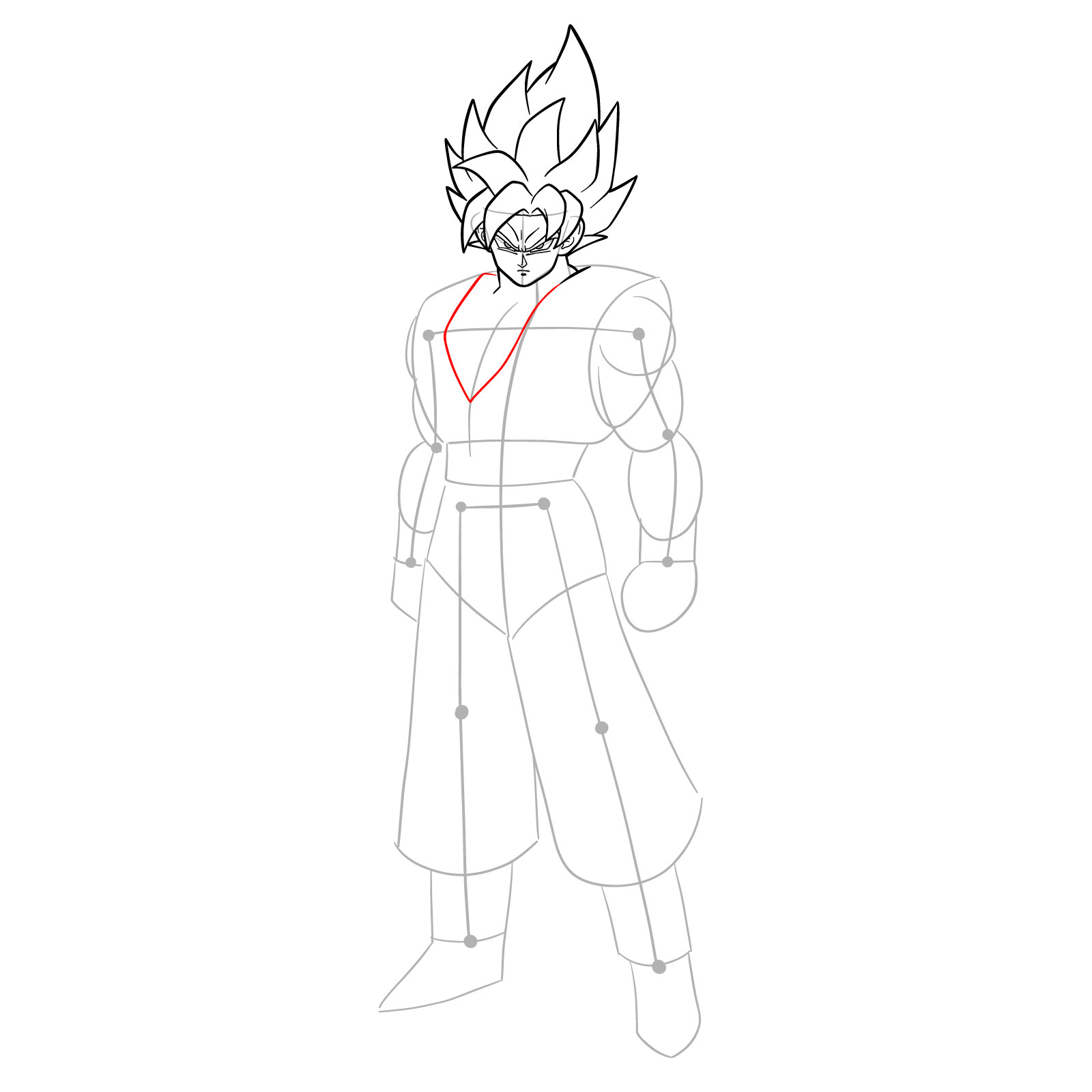 How to draw Goku in SSGSS - step 18