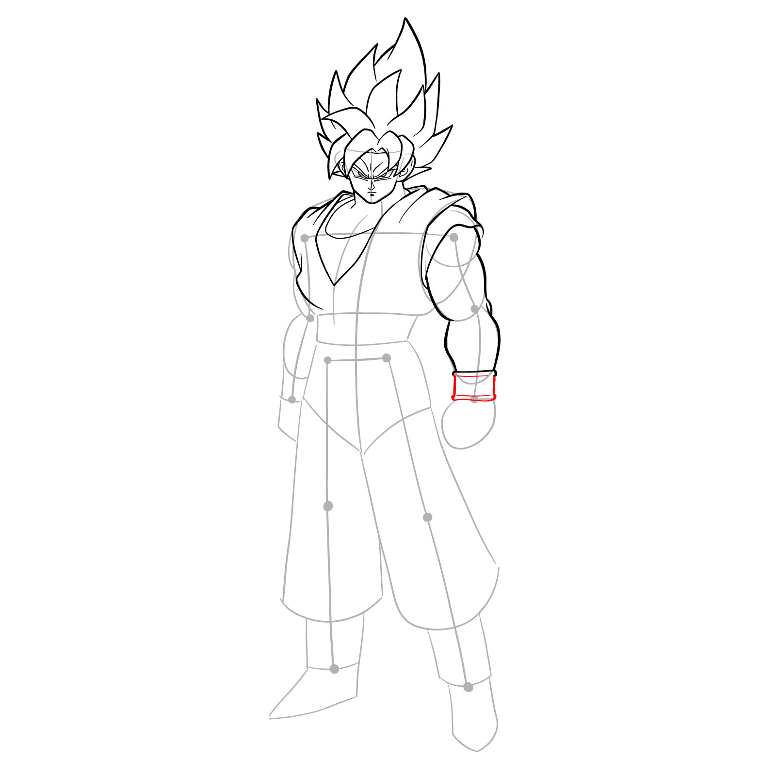 How to draw Goku in SSGSS - step 25