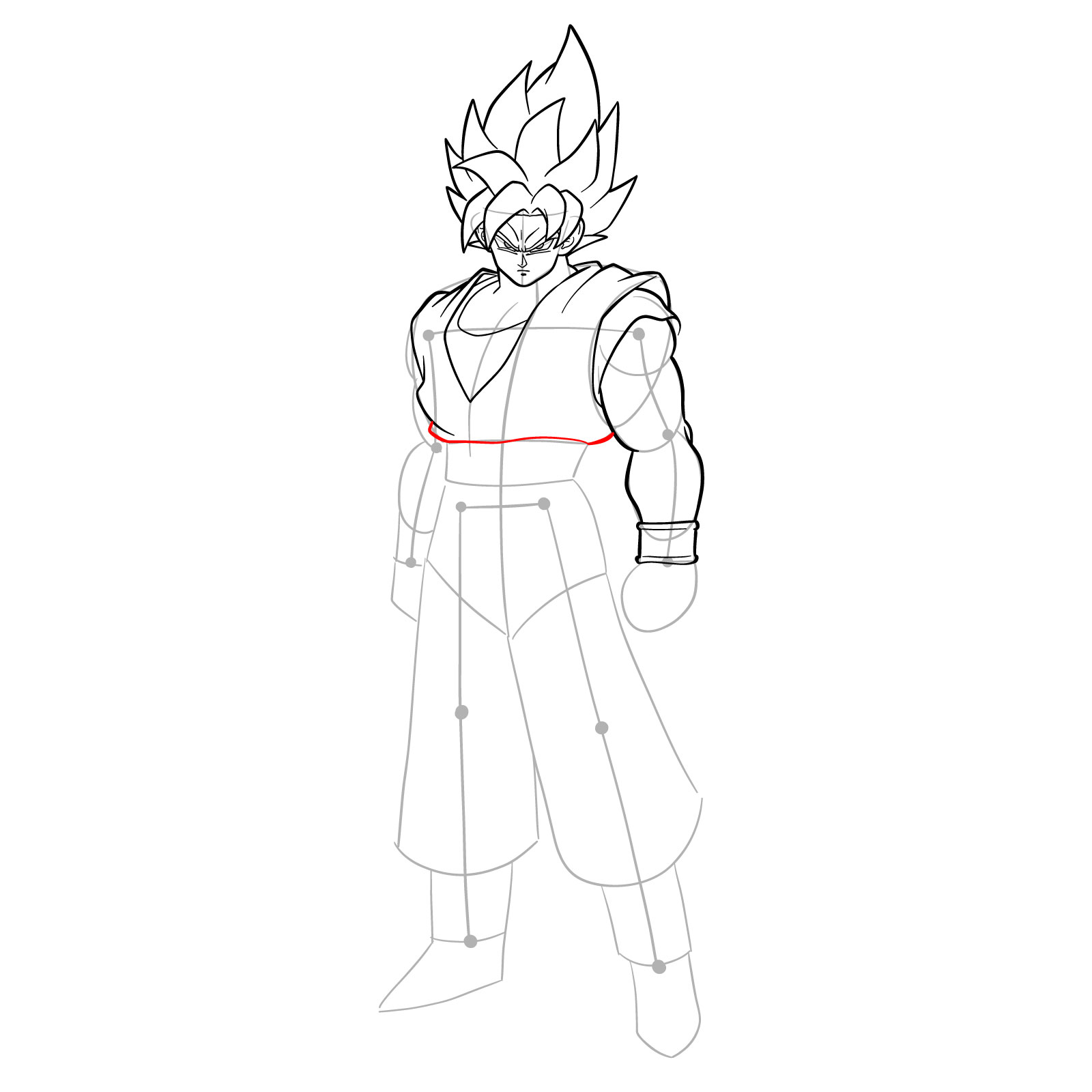 How to draw Goku in SSGSS - step 26