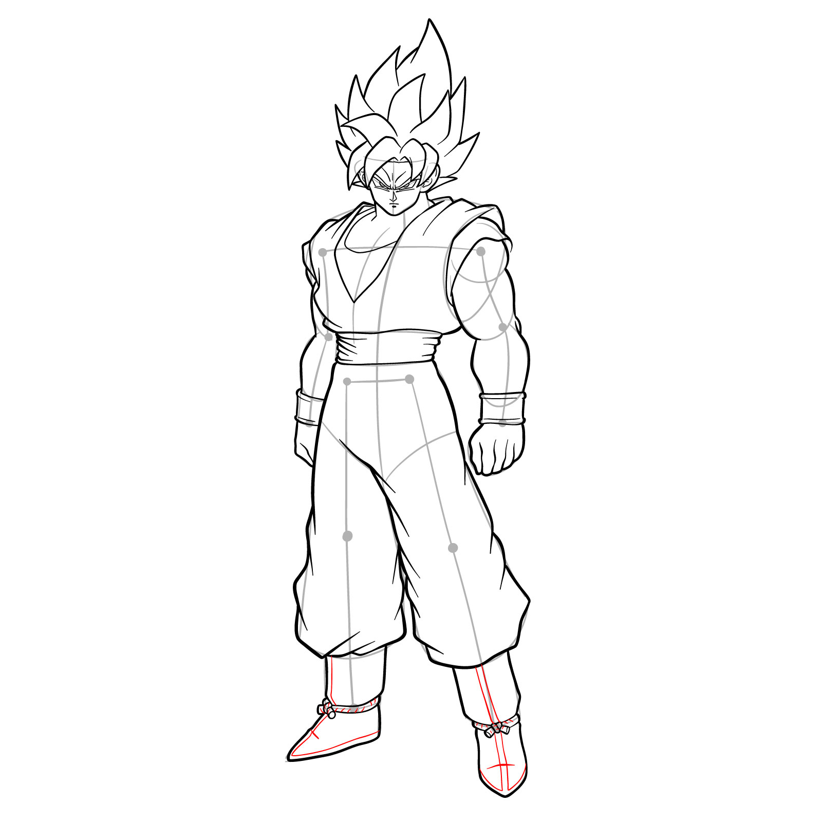 How to draw Goku in SSGSS - step 38