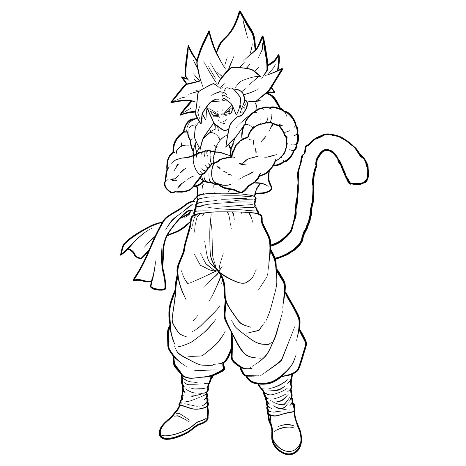 How to draw Gogeta in SS4 form - final step