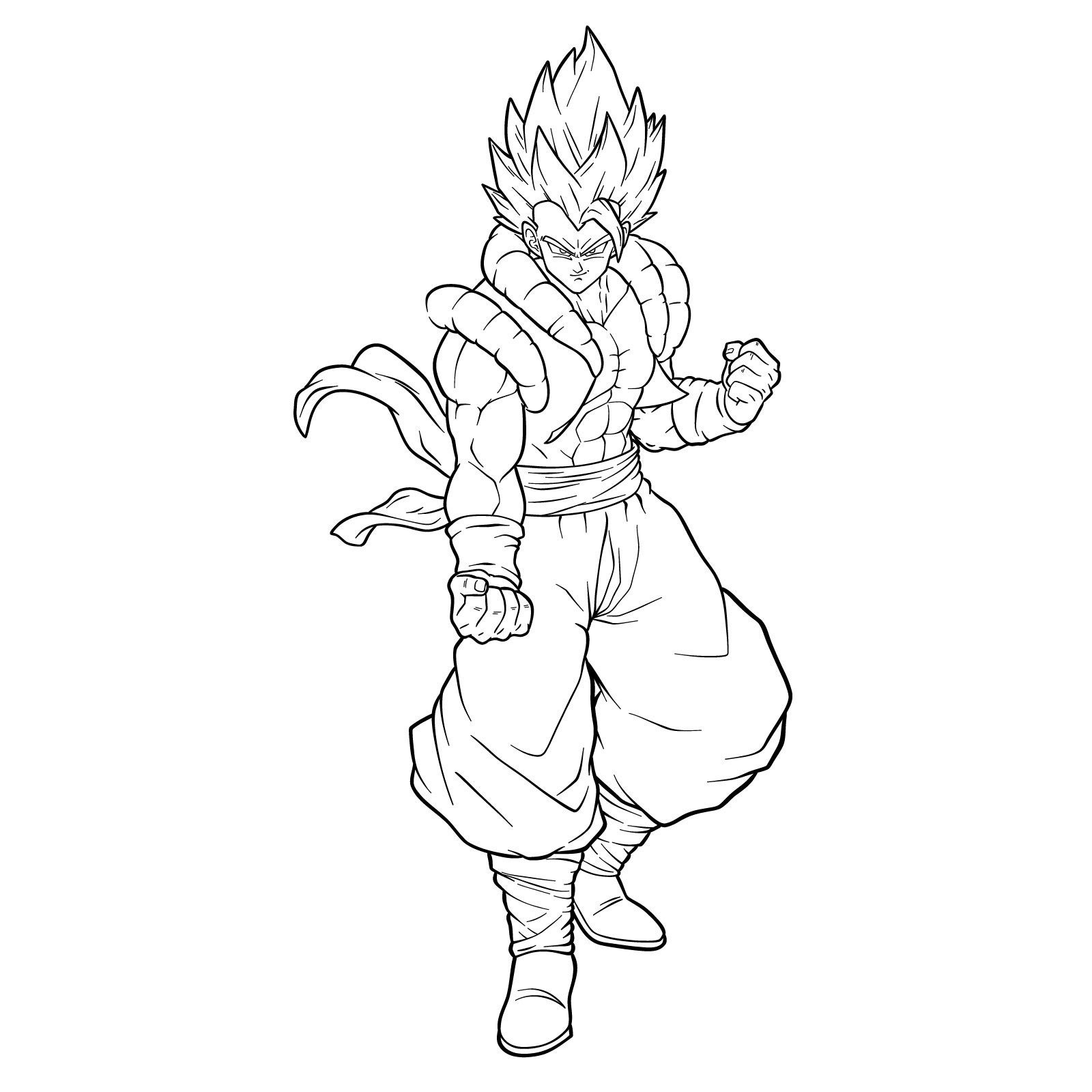 How to draw Gogeta Super Saiyan Blue - final step