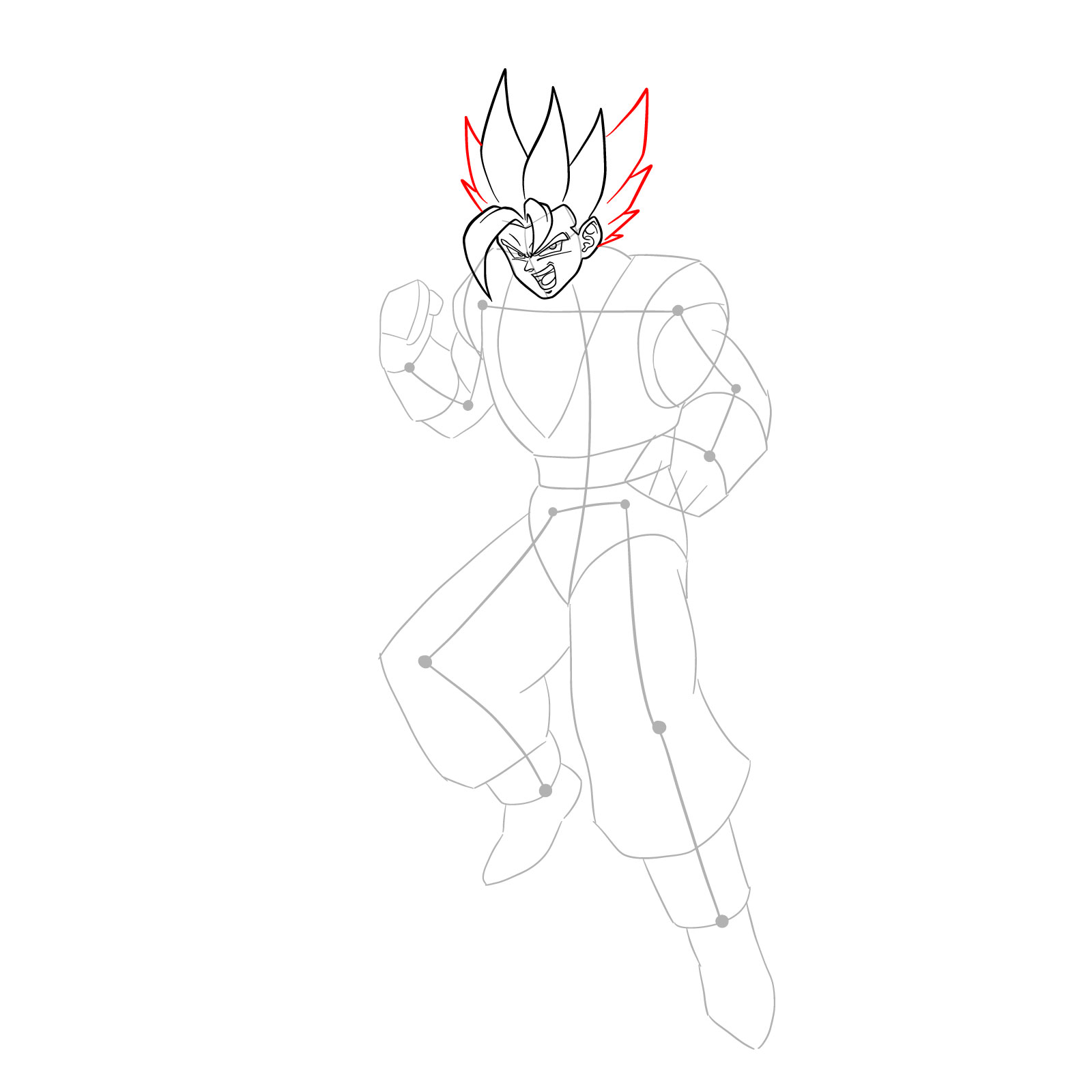 How to draw Vegito - step 14