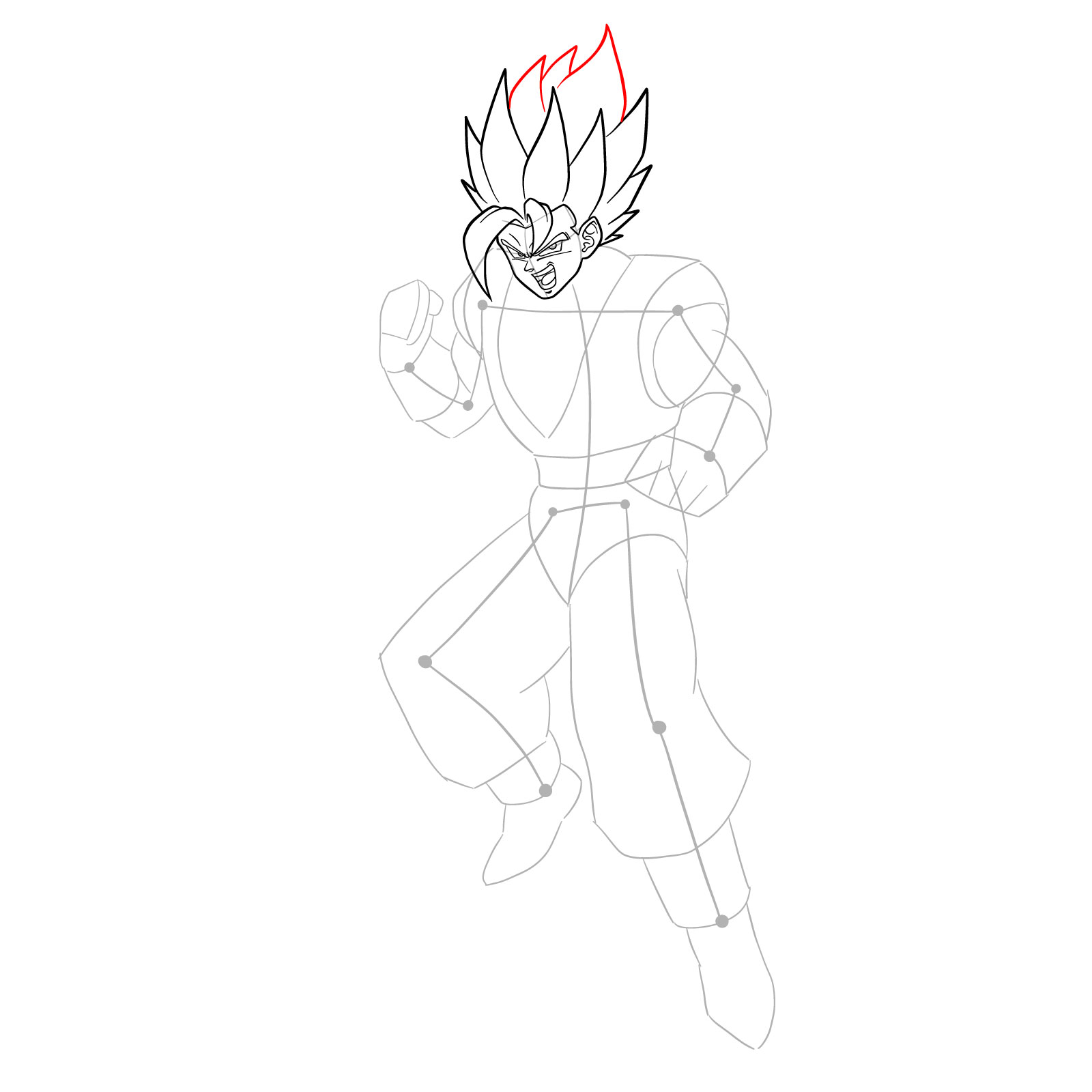 How to draw Vegito - step 15