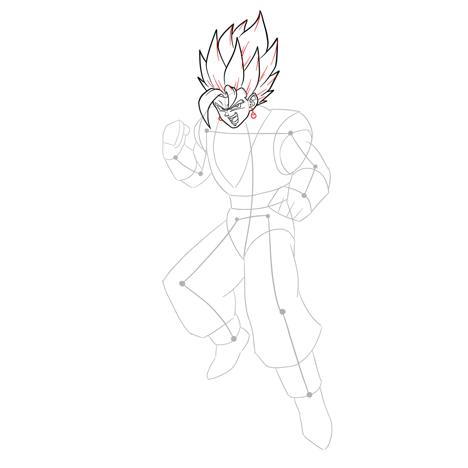 How to draw Vegito - step 16