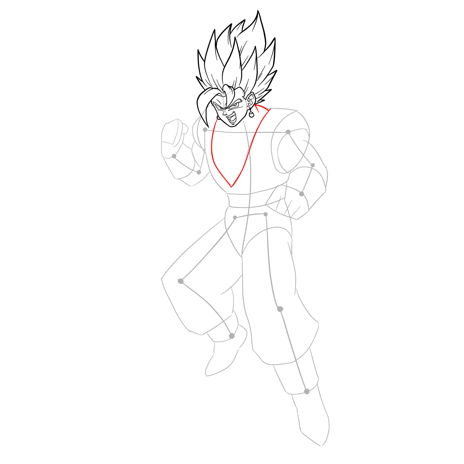 How to draw Vegito - step 17