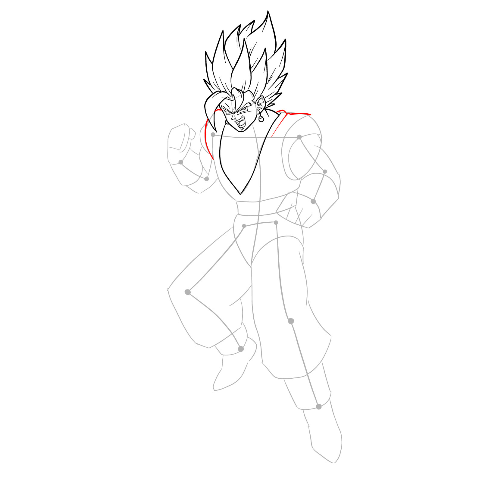 How to draw Vegito - step 18