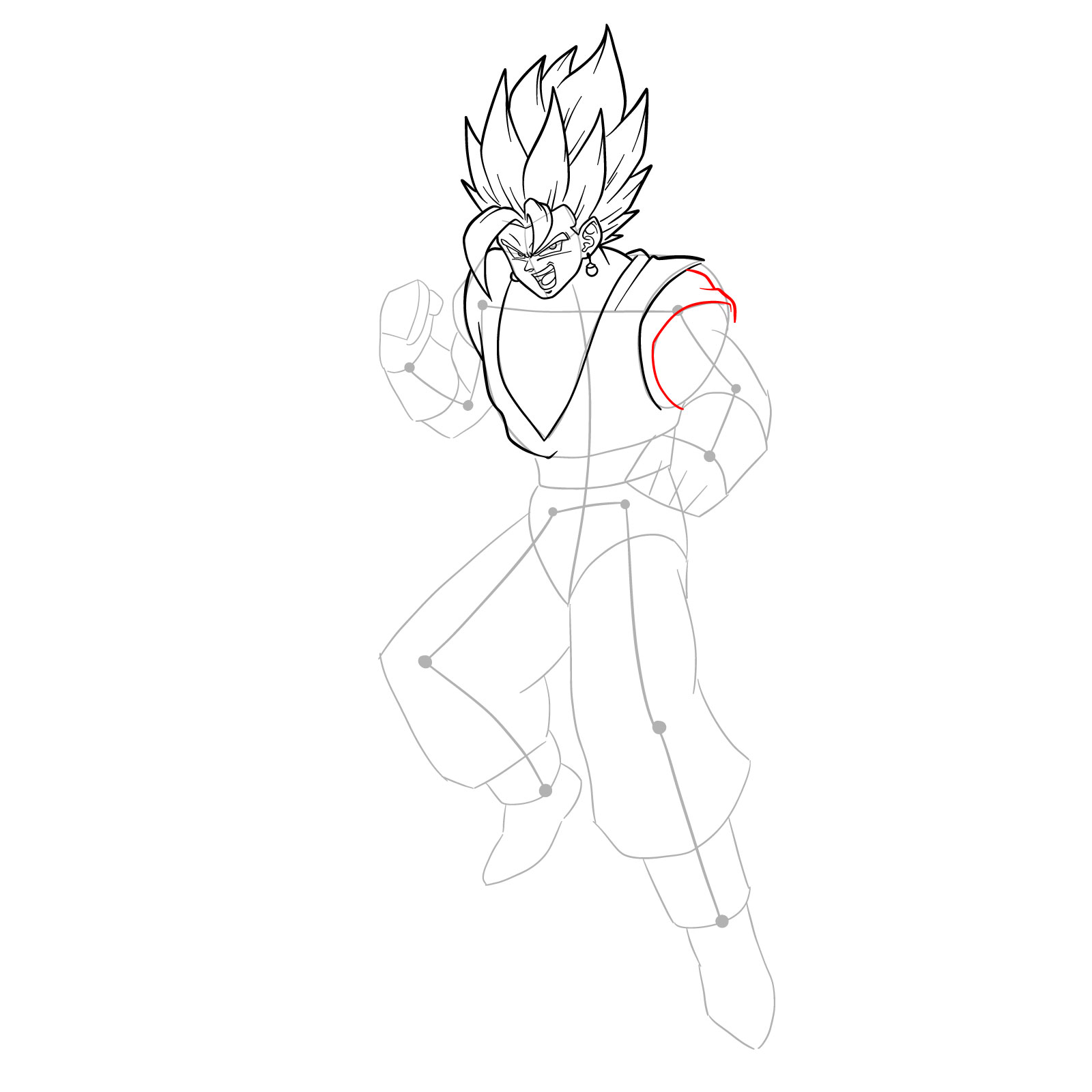 How to draw Vegito - step 20